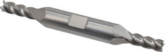 Accupro - 7/32", 9/16" LOC, 3/8" Shank Diam, 3" OAL, 4 Flute, Solid Carbide Square End Mill - Double End, Uncoated, Spiral Flute, 40° Helix, Centercutting, Right Hand Cut, Right Hand Flute - Benchmark Tooling