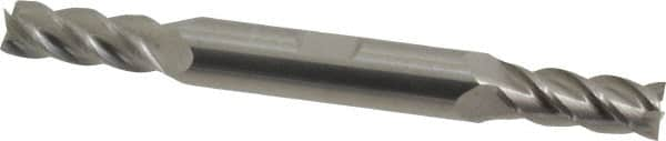 Accupro - 5/16", 3/4" LOC, 3/8" Shank Diam, 3" OAL, 4 Flute, Solid Carbide Square End Mill - Double End, Uncoated, Spiral Flute, 40° Helix, Centercutting, Right Hand Cut, Right Hand Flute - Benchmark Tooling