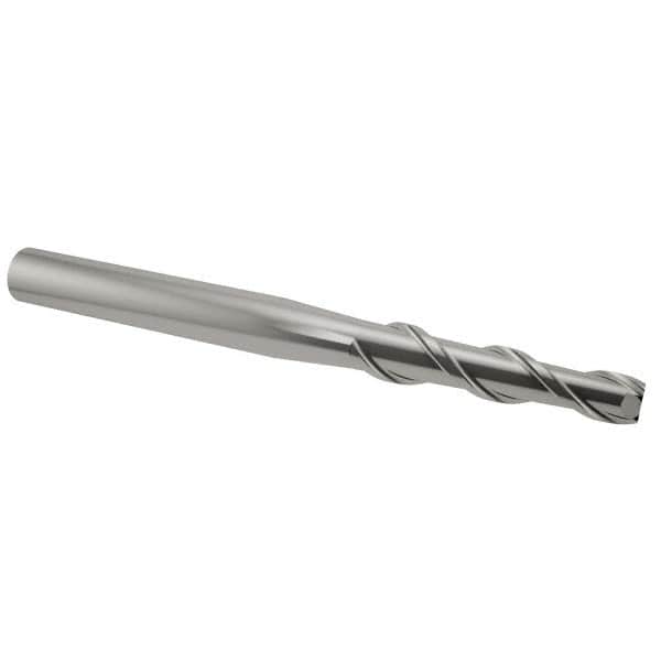Accupro - 5/16", 1-3/8" LOC, 5/16" Shank Diam, 3" OAL, 2 Flute, Solid Carbide Square End Mill - Single End, Uncoated, Spiral Flute, 40° Helix, Centercutting, Right Hand Cut, Right Hand Flute - Benchmark Tooling