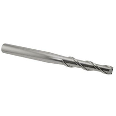 Accupro - 5/16", 1-3/8" LOC, 5/16" Shank Diam, 3" OAL, 2 Flute, Solid Carbide Square End Mill - Single End, Uncoated, Spiral Flute, 40° Helix, Centercutting, Right Hand Cut, Right Hand Flute - Benchmark Tooling