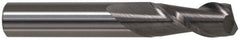 Accupro - 7/16", 3" LOC, 7/16" Shank Diam, 6" OAL, 2 Flute, Solid Carbide Square End Mill - Single End, TiCN Finish, Spiral Flute, 40° Helix, Centercutting, Right Hand Cut, Right Hand Flute - Benchmark Tooling