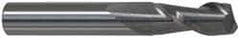 Accupro - 1/2", 1" LOC, 1/2" Shank Diam, 3" OAL, 2 Flute, Solid Carbide Square End Mill - Single End, TiCN Finish, Spiral Flute, 40° Helix, Centercutting, Right Hand Cut, Right Hand Flute - Benchmark Tooling