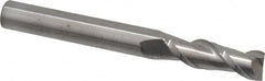 Accupro - 7/16", 1-3/8" LOC, 7/16" Shank Diam, 4" OAL, 2 Flute, Solid Carbide Square End Mill - Single End, Uncoated, Spiral Flute, 40° Helix, Centercutting, Right Hand Cut, Right Hand Flute - Benchmark Tooling