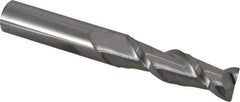 Accupro - 5/8", 2-1/8" LOC, 5/8" Shank Diam, 4-5/8" OAL, 2 Flute, Solid Carbide Square End Mill - Single End, Uncoated, Spiral Flute, 40° Helix, Centercutting, Right Hand Cut, Right Hand Flute - Benchmark Tooling