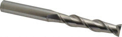 Accupro - 5/8", 3" LOC, 5/8" Shank Diam, 6" OAL, 2 Flute, Solid Carbide Square End Mill - Single End, Uncoated, Spiral Flute, 40° Helix, Centercutting, Right Hand Cut, Right Hand Flute - Benchmark Tooling