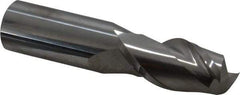 Accupro - 7/8", 1-3/4" LOC, 7/8" Shank Diam, 4" OAL, 2 Flute, Solid Carbide Square End Mill - Single End, Uncoated, Spiral Flute, 40° Helix, Centercutting, Right Hand Cut, Right Hand Flute - Benchmark Tooling