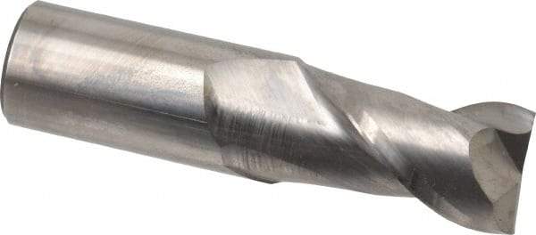 Accupro - 1", 1-3/4" LOC, 1" Shank Diam, 4" OAL, 2 Flute, Solid Carbide Square End Mill - Single End, Uncoated, Spiral Flute, 40° Helix, Centercutting, Right Hand Cut, Right Hand Flute - Benchmark Tooling