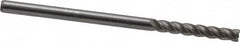 Accupro - 1/8", 3/4" LOC, 1/8" Shank Diam, 2-1/4" OAL, 4 Flute, Solid Carbide Square End Mill - Single End, Uncoated, Spiral Flute, 40° Helix, Centercutting, Right Hand Cut, Right Hand Flute - Benchmark Tooling