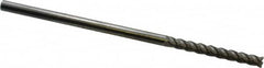 Accupro - 1/8", 1" LOC, 1/8" Shank Diam, 3" OAL, 4 Flute, Solid Carbide Square End Mill - Single End, Uncoated, Spiral Flute, 40° Helix, Centercutting, Right Hand Cut, Right Hand Flute - Benchmark Tooling