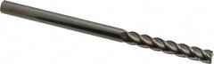Accupro - 1/4", 1-1/2" LOC, 1/4" Shank Diam, 4" OAL, 4 Flute, Solid Carbide Square End Mill - Single End, Uncoated, Spiral Flute, 40° Helix, Centercutting, Right Hand Cut, Right Hand Flute - Benchmark Tooling