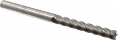Accupro - 7/16", 3" LOC, 7/16" Shank Diam, 6" OAL, 4 Flute, Solid Carbide Square End Mill - Single End, Uncoated, Spiral Flute, 40° Helix, Centercutting, Right Hand Cut, Right Hand Flute - Benchmark Tooling