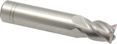 Accupro - 29/64", 5/8" LOC, 1/2" Shank Diam, 2-1/2" OAL, 4 Flute, Solid Carbide Square End Mill - Single End, Uncoated, Spiral Flute, 40° Helix, Centercutting, Right Hand Cut, Right Hand Flute - Benchmark Tooling