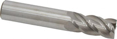 Accupro - 5/8", 1-1/4" LOC, 5/8" Shank Diam, 3-1/2" OAL, 4 Flute, Solid Carbide Square End Mill - Single End, Uncoated, Spiral Flute, 40° Helix, Centercutting, Right Hand Cut, Right Hand Flute - Benchmark Tooling