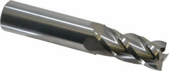 Accupro - 11/16", 1-1/2" LOC, 3/4" Shank Diam, 4" OAL, 4 Flute, Solid Carbide Square End Mill - Single End, Uncoated, Spiral Flute, 40° Helix, Centercutting, Right Hand Cut, Right Hand Flute - Benchmark Tooling