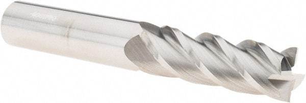 Accupro - 3/4", 2-1/4" LOC, 3/4" Shank Diam, 5" OAL, 4 Flute, Solid Carbide Square End Mill - Single End, Uncoated, Spiral Flute, 40° Helix, Centercutting, Right Hand Cut, Right Hand Flute - Benchmark Tooling