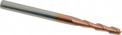 Accupro - 5/32", 3/4" LOC, 3/16" Shank Diam, 2-1/2" OAL, 2 Flute, Solid Carbide Square End Mill - Single End, TiCN Finish, Spiral Flute, 40° Helix, Centercutting, Right Hand Cut, Right Hand Flute - Benchmark Tooling