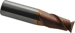 Accupro - 25/64", 5/8" LOC, 7/16" Shank Diam, 2" OAL, 2 Flute, Solid Carbide Square End Mill - Single End, TiCN Finish, Spiral Flute, 40° Helix, Centercutting, Right Hand Cut, Right Hand Flute - Benchmark Tooling