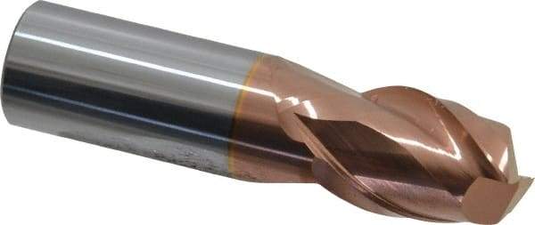 Accupro - 3/4", 1" LOC, 3/4" Shank Diam, 3" OAL, 2 Flute, Solid Carbide Square End Mill - Single End, TiCN Finish, Spiral Flute, 40° Helix, Centercutting, Right Hand Cut, Right Hand Flute - Benchmark Tooling