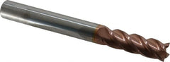 Accupro - 7/16", 1-3/8" LOC, 7/16" Shank Diam, 4" OAL, 4 Flute, Solid Carbide Square End Mill - Single End, TiCN Finish, Spiral Flute, 40° Helix, Centercutting, Right Hand Cut, Right Hand Flute - Benchmark Tooling