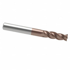 Accupro - 1/2", 2" LOC, 1/2" Shank Diam, 4" OAL, 4 Flute, Solid Carbide Square End Mill - Single End, TiCN Finish, Spiral Flute, 40° Helix, Centercutting, Right Hand Cut, Right Hand Flute - Benchmark Tooling