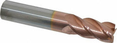 Accupro - 5/8", 1-1/4" LOC, 5/8" Shank Diam, 3-1/2" OAL, 4 Flute, Solid Carbide Square End Mill - Single End, TiCN Finish, Spiral Flute, 40° Helix, Centercutting, Right Hand Cut, Right Hand Flute - Benchmark Tooling