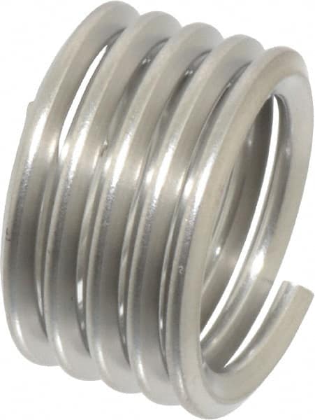 Recoil - 1/2-13 UNC, 1/2" OAL, Free Running Helical Insert - 4-7/8 Free Coils, Tanged, Stainless Steel, Bright Finish, 1D Insert Length - Benchmark Tooling