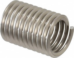 Recoil - 1/2-13 UNC, 1" OAL, Free Running Helical Insert - 11 Free Coils, Tanged, Stainless Steel, Bright Finish, 2D Insert Length - Exact Industrial Supply