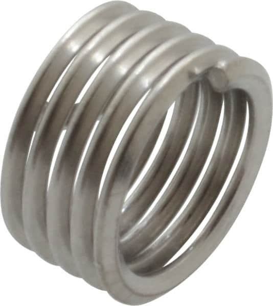 Recoil - 1/4-28 UNF, 1/4" OAL, Free Running Helical Insert - 5 Free Coils, Tanged, Stainless Steel, Bright Finish, 1D Insert Length - Benchmark Tooling