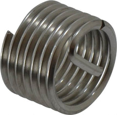 Recoil - 7/16-20 UNF, 0.438" OAL, Free Running Helical Insert - 6-5/8 Free Coils, Tanged, Stainless Steel, Bright Finish, 1D Insert Length - Benchmark Tooling