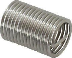 Recoil - 7/16-20 UNF, 7/8" OAL, Free Running Helical Insert - 14-5/8 Free Coils, Tanged, Stainless Steel, Bright Finish, 2D Insert Length - Benchmark Tooling