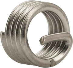 Recoil - #10-32 UNF, 0.19" OAL, Free Running Helical Insert - 4-1/8 Free Coils, Tanged, Stainless Steel, Bright Finish, 1D Insert Length - Exact Industrial Supply