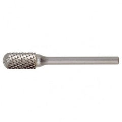 SC-51 Double Cut Solid Carbide Bur-Cylindrical with Ball Nose - Benchmark Tooling