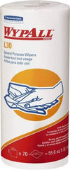 WypAll - L30 Dry General Purpose Wipes - Small Roll, 10-3/8" x 11" Sheet Size, White - Benchmark Tooling