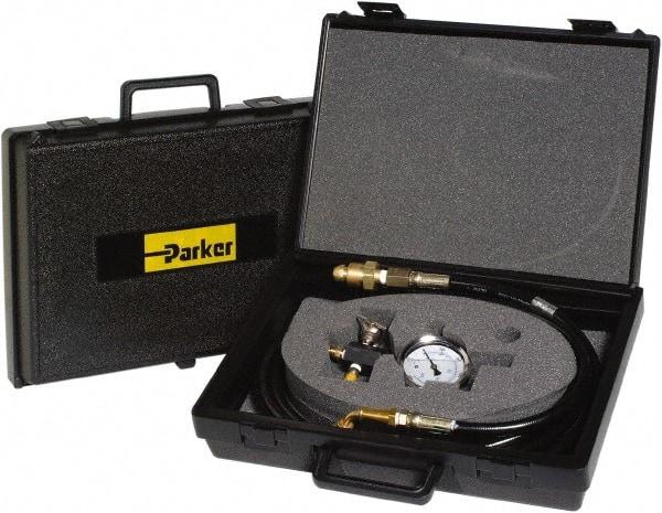 Parker - Accumulator Charging & Gauge Assembly - Includes 3,000 psi Gage, Charging Assembly, Gas Bleeder Valve, Charging Hose and Carrying Case, Use with Hydraulic Accumulators - Benchmark Tooling