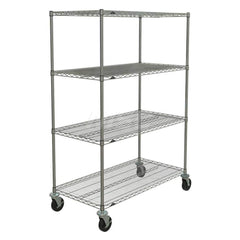 Metro - Carts; Type: Wire ; Load Capacity (Lb.): 600.000 ; Number of Shelves: 4 ; Width (Inch): 26-3/16 ; Length (Inch): 50 ; Height (Inch): 67-7/8 - Exact Industrial Supply