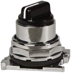 Eaton Cutler-Hammer - 30-1/2mm Mount Hole, 3 Position, Knob Operated, Selector Switch with Cam and Cap - Black, Maintained (MA) - Benchmark Tooling