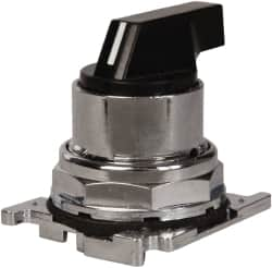 Eaton Cutler-Hammer - 30-1/2mm Mount Hole, 3 Position, Lever Operated, Selector Switch with Cam and Cap - Black, Maintained (MA) - Momentary (MO) - Benchmark Tooling