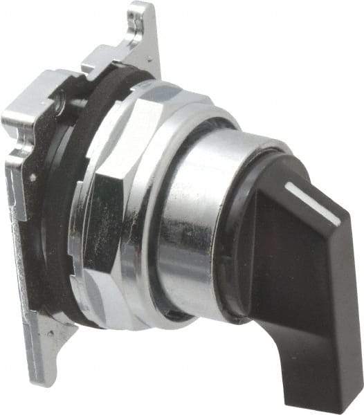 Eaton Cutler-Hammer - 30-1/2mm Mount Hole, 3 Position, Lever Operated, Selector Switch with Cam and Cap - Black, Maintained (MA) - Momentary (MO) - Benchmark Tooling