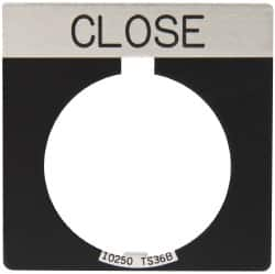 Eaton Cutler-Hammer - Square, Legend Plate - Close - Black Background, 30-1/2mm Hole Diameter - Benchmark Tooling