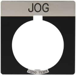 Eaton Cutler-Hammer - Square, Legend Plate - Jog - Black Background, 30-1/2mm Hole Diameter - Benchmark Tooling