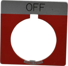 Eaton Cutler-Hammer - Square, Legend Plate - Off - Red Background, 30-1/2mm Hole Diameter - Benchmark Tooling