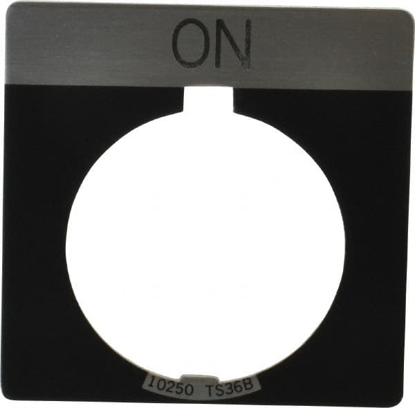 Eaton Cutler-Hammer - Square, Legend Plate - On - Black Background, 30-1/2mm Hole Diameter - Benchmark Tooling