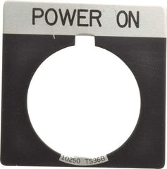 Eaton Cutler-Hammer - Square, Legend Plate - Power On - Black Background, 30-1/2mm Hole Diameter - Benchmark Tooling