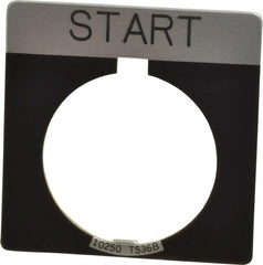 Eaton Cutler-Hammer - Square, Legend Plate - Start - Black Background, 30-1/2mm Hole Diameter - Benchmark Tooling