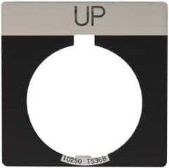 Eaton Cutler-Hammer - Square, Legend Plate - Up - Black Background, 30-1/2mm Hole Diameter - Benchmark Tooling
