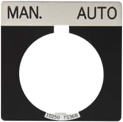 Eaton Cutler-Hammer - Square, Legend Plate - Manual-Auto - Black Background, 30-1/2mm Hole Diameter - Benchmark Tooling