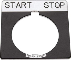 Eaton Cutler-Hammer - Square, Legend Plate - Start-Stop - Black Background, 30-1/2mm Hole Diameter - Benchmark Tooling