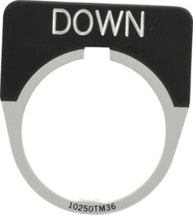 Eaton Cutler-Hammer - Half Round, Legend Plate - Down - Black Background, 30-1/2mm Hole Diameter - Benchmark Tooling