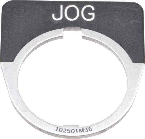 Eaton Cutler-Hammer - Half Round, Legend Plate - Jog - Black Background, 30-1/2mm Hole Diameter - Benchmark Tooling