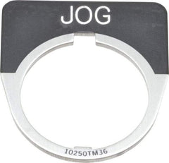 Eaton Cutler-Hammer - Half Round, Legend Plate - Jog - Black Background, 30-1/2mm Hole Diameter - Benchmark Tooling